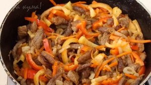 Макароны с мясом и овощами прямо на сковороде! Не знала, что так мало кто готовит.
