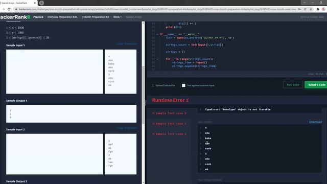 Hackerrank - Sparse Arrays walkthrough #Python #Hackerrank