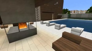 Minecraft pe 0.14.0 House Showcase : Modern House tour with big pool /flows HD texturepacks/ideas