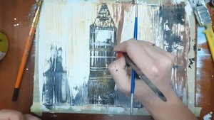 Интерьерная картина, Биг Бен. Как нарисовать Лондон. Городской пейзаж. Лондон гуашью легко.