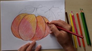 Рисуем тыкву цветными карандашами вместе с художницей Наталкой Барвинок #мастер_класс_по_рисованию