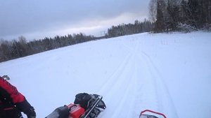 Первый раз на горном снегоходе