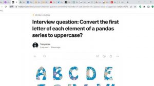 Interview question  Convert the first letter of each element of a pandas series to uppercase