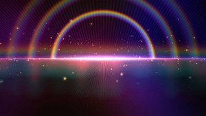 4K Tripple Rainbow Sparkling Space Horizon Beautiful Wallpaper Background Video 2160p Animation