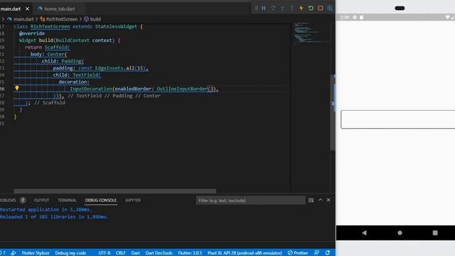 Flutter Textfield Outline Border Width | Flutter Tutorial | Flutter For Beginners