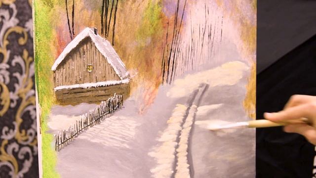 ЗИМНИЙ ПЕЙЗАЖ ЗА 10 МИНУТ • РЕЛАКС РИСОВАНИЕ ЗИМЫ • ASMR PAINTING WINTER