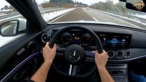 Mercedes Benz E 220 d 194HP AMG Line Top Speed POV Drive, 0-100, 100-200, Acceleration on Autobahn