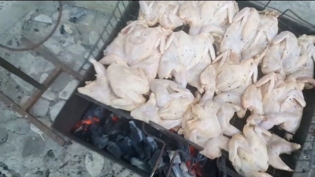 Шашлык из перепелок.