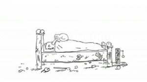 Кот не даёт хозяину спать