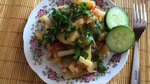 Овощное рагу с картошкой без бульона на сковороде