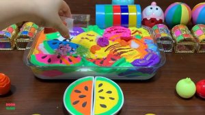 SATISFYING WITH CLAY PIPING BAG & FOAM SLIME and GLITTER_Mixing Random Things Into GLOSSY Slime.mp4