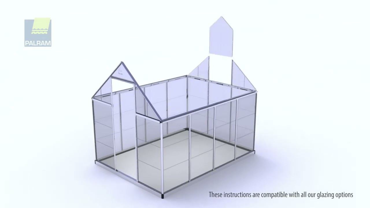 Инструкция по сборке теплицы Palram Hybrid 6х8 смотреть онлайн