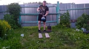 Подъем гири на бицепс+жим гири