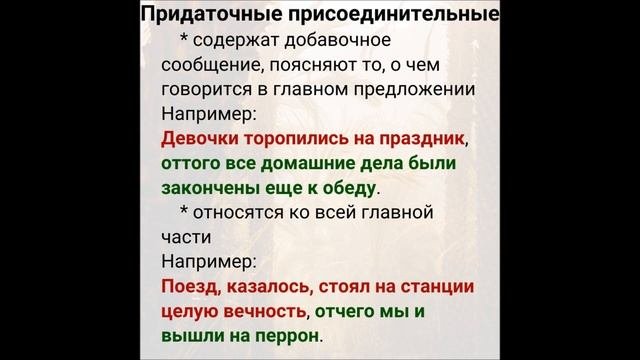 Предложение. Сложноподчиненное предложение. Придаточное присоединительное
