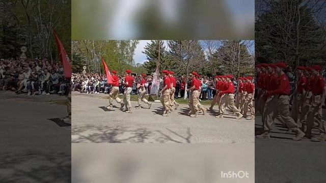 Участие учеников МКОУ "СОШ п.Ольга" в параде, посвященному Дню Великой Победы (пгт Ольга) смотреть онлайн