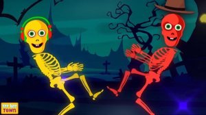 Haunted Wheels On The Bus Halloween Song + Spooky Scary Skeleton Songs By TeeheeTown