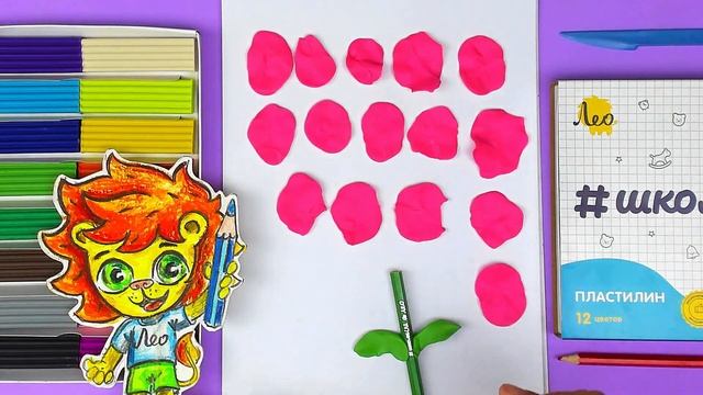 РОЗОЧКА как лепить цветок Розу из пластилина поделка