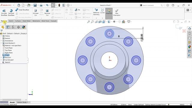 Mechanical Flange design in SolidWorks | Solidworks Tutorial