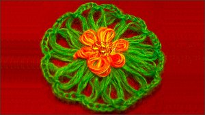 Вязание цветка на тенерифе или луме.  Лума для вязания. Цветок из пряжи. Часть 1.