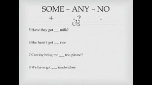 Some Any No. Теория и практика. Тренировочные упражнения