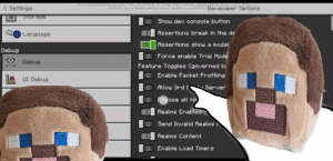 Minecraft developer features