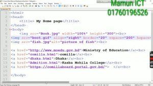 HTML এ image tag & Hyperlink tag এর ব্যবহার নিয়ে বিস্তারিত আলোচনা