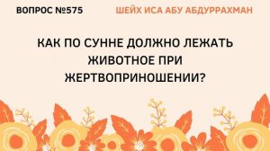 575. Как по сунне должно лежать животное при жертвоприношении? || Иса Абу Абдуррахман