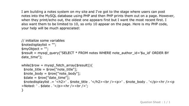 MySQL : PHP and MySQL: Order by most recent date and limit 10