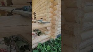Шлифовка Бани из Оцилиндрованного Бревна.