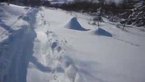 2018 год февраль. Магадан. Горнолыжка. Спуск по трассе "Ледянка".