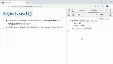 How to protect JavaScript Objects with Object.seal() - JavaScript Tutorial