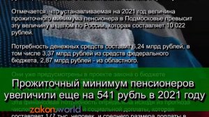 Прожиточный минимум пенсионеров увеличили еще на 541 рубль в 2021 году
