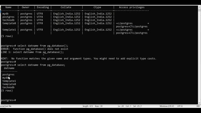 PostgreSQL : Psql Basic Administration