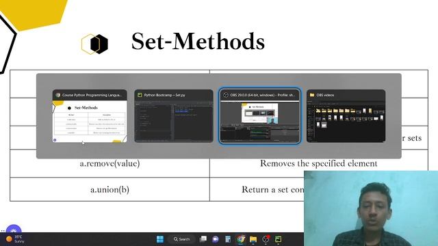 5 IMP Methods of set in Python | Python Full Couse | #learning #python #coding