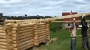 Сборка сруба бани