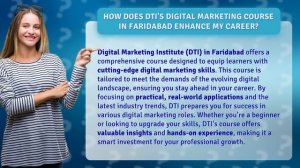 How Does DTI's Digital Marketing Course in Faridabad Enhance My Career?