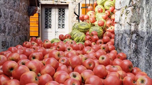 6000 Apples and 800 watermelons on the stairs - Blender rigid body Simulation смотреть онлайн