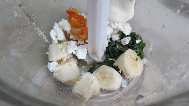 Десерт из творога и банана