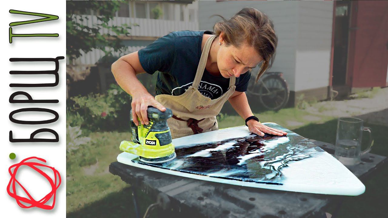 Стол из эпоксидной смолы с деревянным подстольем. Мастер-класс смотреть онлайн