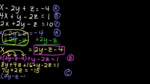 Solving a System of 3 Equations and 3 Variables with Substitution