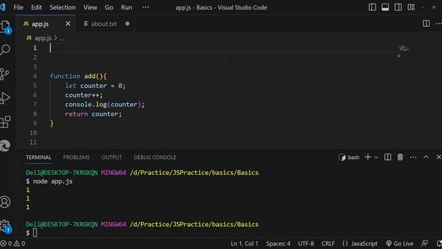 JavaScript Closure Concept and Counter Example