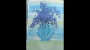 Рисуем сирень мятой бумагой