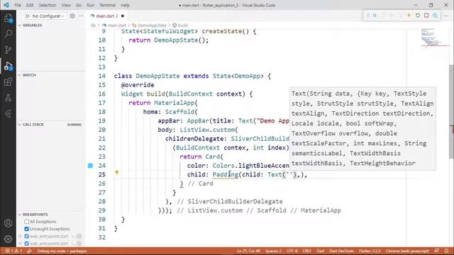 ListView Custom Widget in Flutter | ListView.custom() | #107 | Hindi