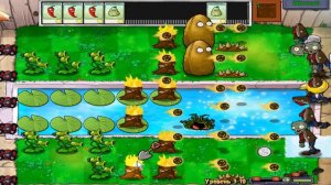 Plants vs Zombies - прохождение в бассейне 3-10 (десятый уровень - последние зомби в бассейне!)