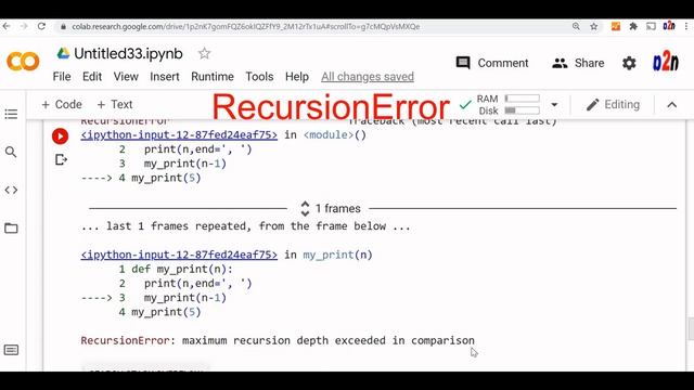 Recursion in python to call the same function again with getrecursionlimit() & setrecursionlimit() смотреть онлайн