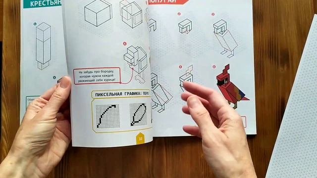 Нарисуй свою Вселенную в стиле MINECRAFT. Обзор книги и примеры рисунков. смотреть онлайн