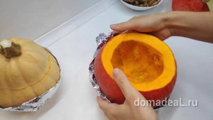 Целая тыква, запеченная в духовке с мясом и овощами - оригинальная подача