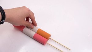 Приятное видео l Поделки из кинетического песка Rainbow Lollipop Stick Cutting ASMR