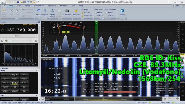 29.05.2024 13:21UTC, [Es], Kiss, Чехия, 89.3МГц, 1568км, 200Ватт