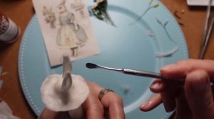 МК ватная ёлочная игрушка "Зайка-весна Часть 4. DIY cotton spun  miniature " Bunny-Spring" Part 4.